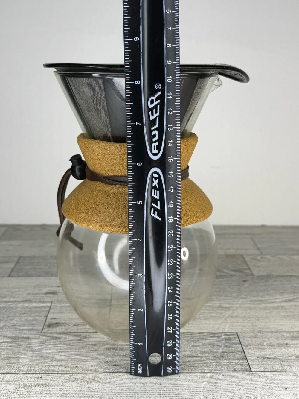 Bodum 34oz Pour Over Coffee Maker made of borosilicate glass.